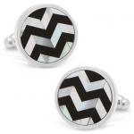 Onyx and Mother of Pearl Round Chevron Cufflinks.jpg